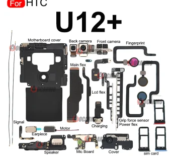 For HTC U12+ Signal Board Earpiece Motor Speaker Flash Proximity Senor LCD Flex Cable Mic Mainboard Cover For U12 Plus Repair