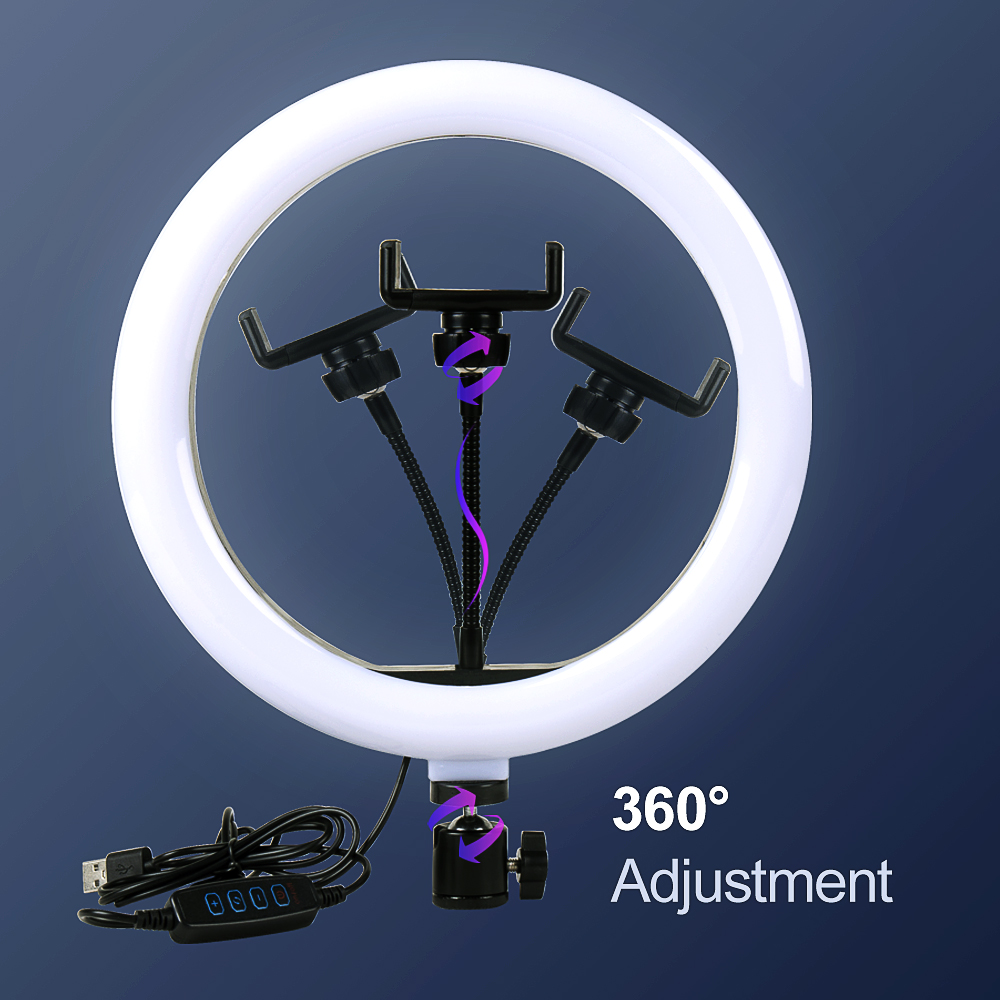 26CM LED STUDIO CAMERA RING LIGHT PHOTOGRAPHY WITH MOBILE HOLDER - Image 4