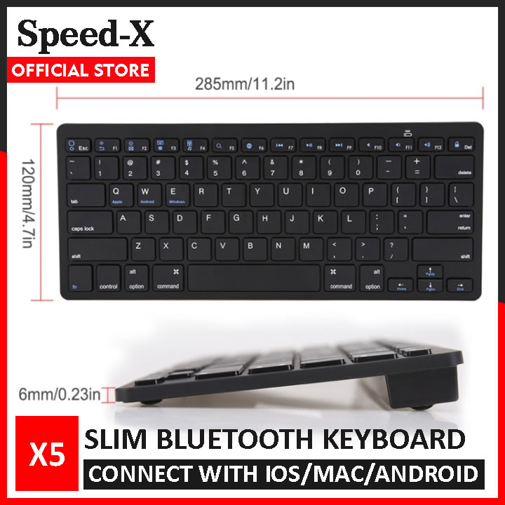 SpeedX Bluetooth Keyboard for Tablet / Mobile - Slim Wireless Bluetooth Keyboard X5 - Image 4