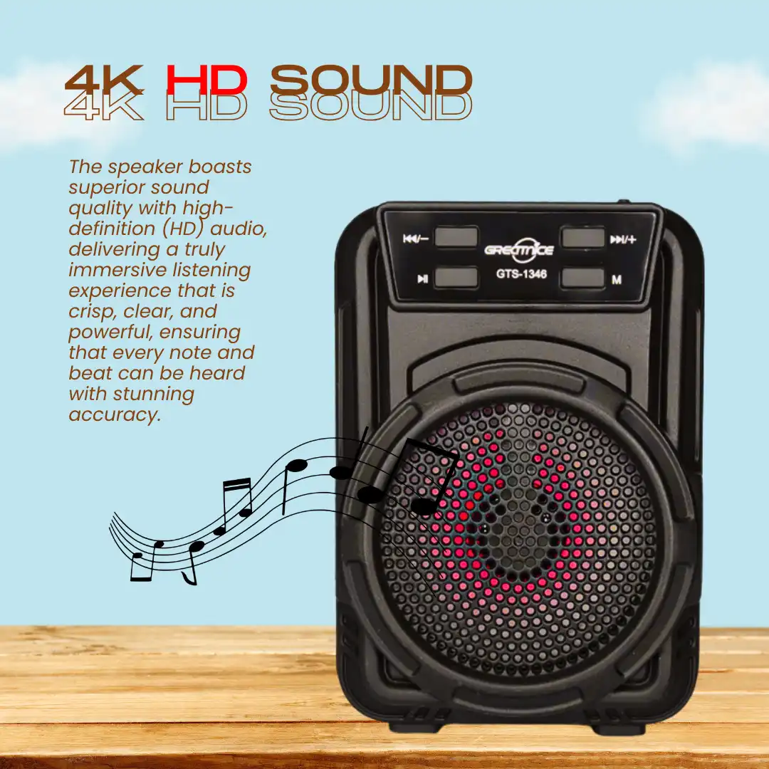 Original Wireless Bluetooth Speaker Rgb - Mini Wireless Portable Bluetooth Speaker with Big Sound, High Bass & Woofer Home for Mobile, PC Computer & Laptop - Rechargeable Bluetooth Speakers support Memory Card, USB, FM Radio - By FunBug - Image 4