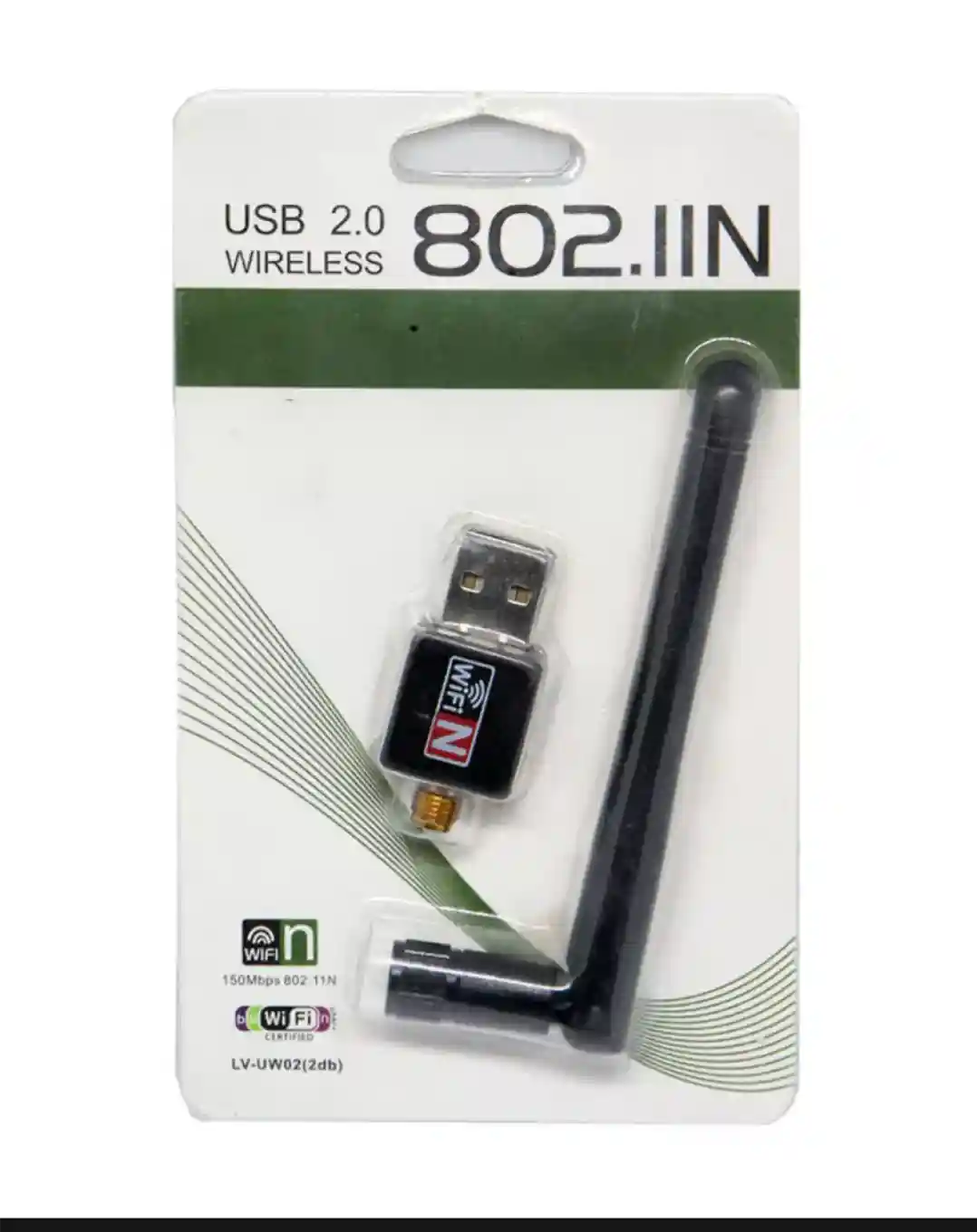 USB Mini Wireless Wifi Adapter Dongle Receiver Network LAN Card WITH ANTINA - Image 3