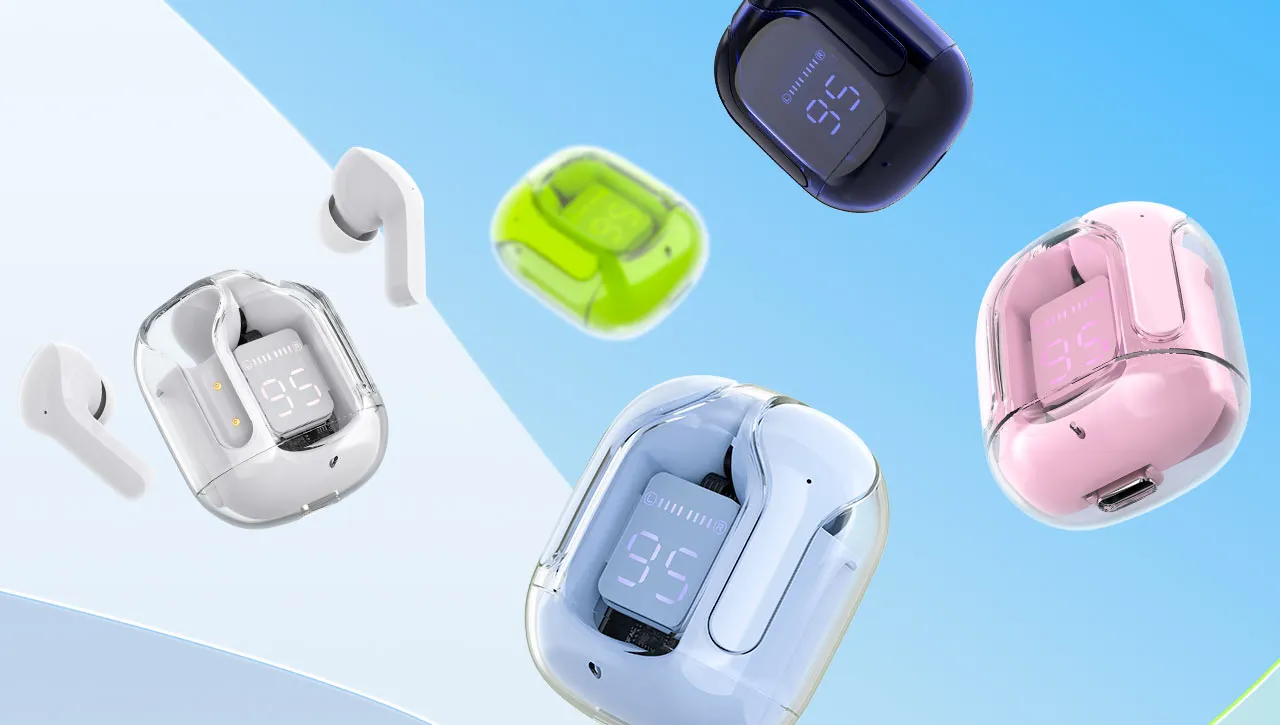 Acefast Crystal Earbuds T6/AT6 Youth Green and Sapphire Blue - Image 2