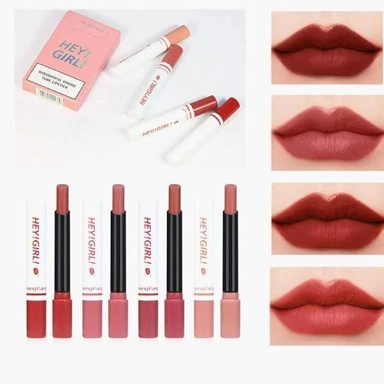 Hey Girl lipstick Pack of 4 Lipsticks Matte Long Lasting touch colors Hey Girl Velvet Matte Lipsticks - Image 4