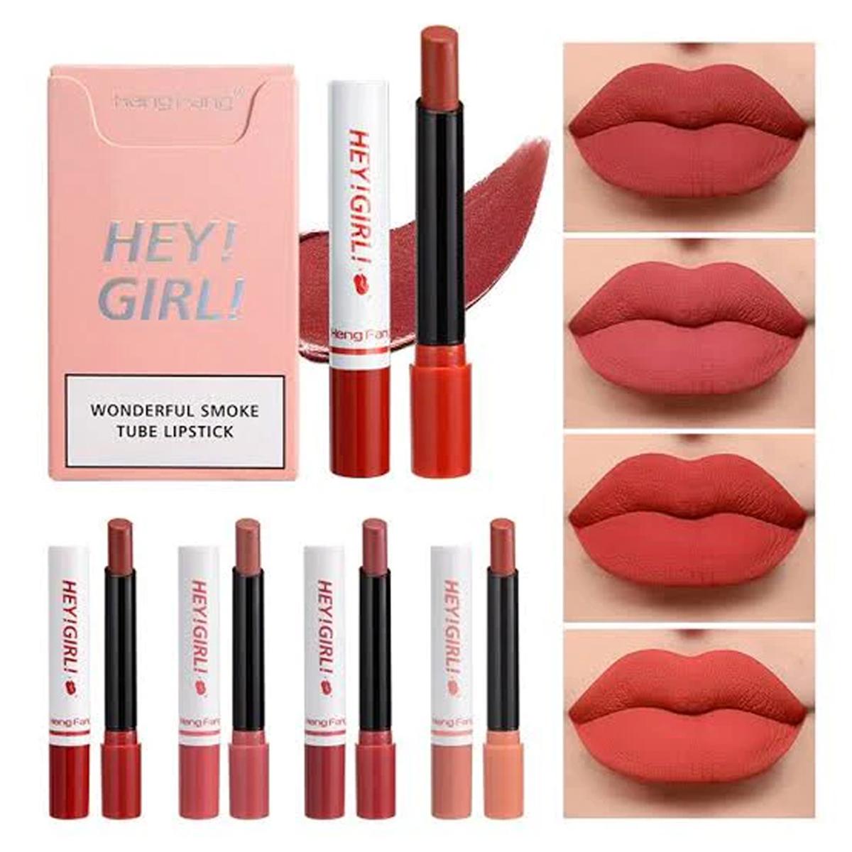 Hey Girl lipstick Pack of 4 Lipsticks Matte Long Lasting touch colors Hey Girl Velvet Matte Lipsticks