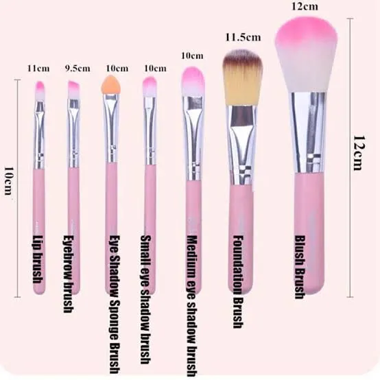 7 Makeup Brushes Foundation Powder Eye shadow Brushes Set - Image 2
