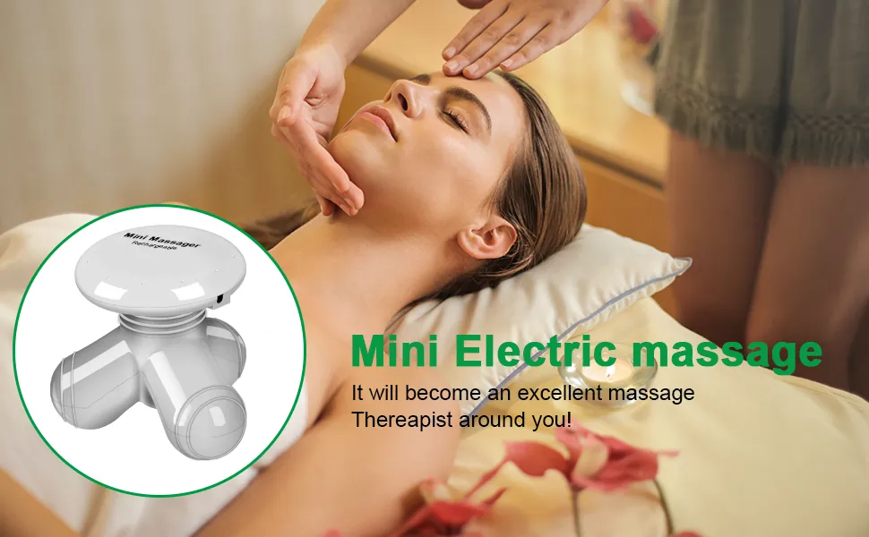 Mimo Mini Hand Electric Body Massager For Women and Girls Mini handy Full Body Massager Machine Portable Handled Triangle Vibrational Electric Massager USB Cable or 3 AAA Batteries AC DC - Image 2