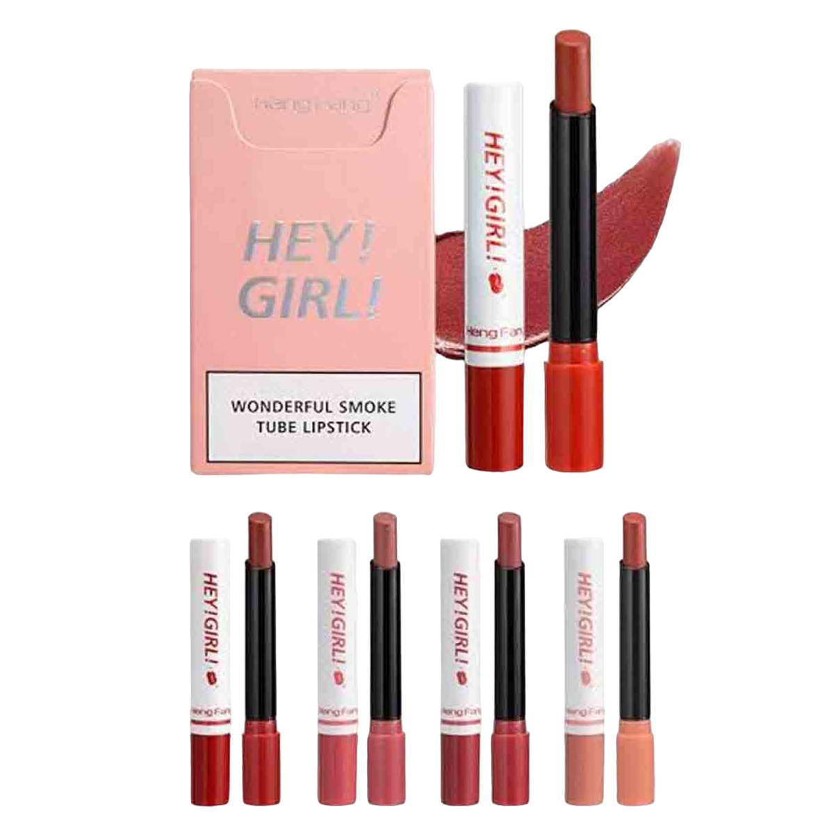 Hey Girl lipstick Pack of 4 Lipsticks Matte Long Lasting touch colors Hey Girl Velvet Matte Lipsticks - Image 3