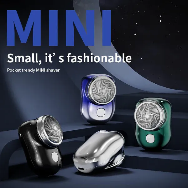 Mini Shaver Portable Pocket Shaver Men Rechargeable Electric Shavers Electric Razor Travel Electric Shaver Washable Each (random Color) - Image 2