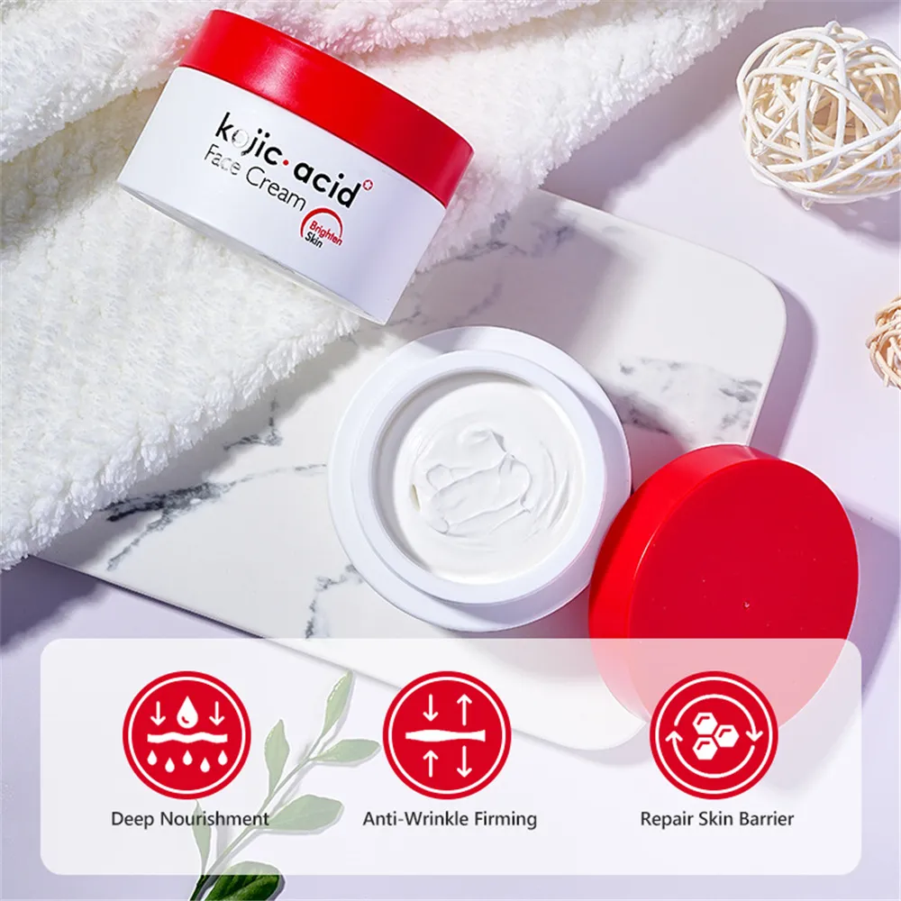 Guanjing Kojic Acid Moisturizing Face Cream Skin Glowing Cream For Dark Black Skin 50g GJ7162 - Image 4