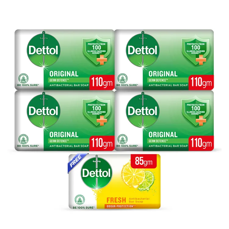 Dettol Antibacterial Soap Bar Effective Germ Protection Original 110gm - Pack of 4 - Image 3